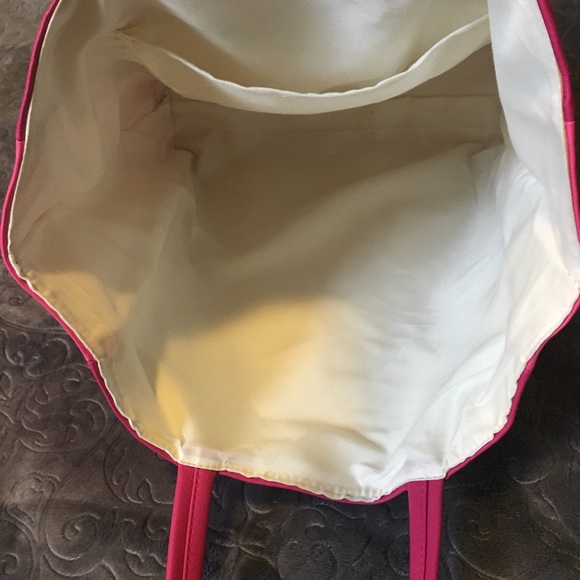 Two Toned Pink Short Handle Shopper Tote Bag - Picture 5 of 8